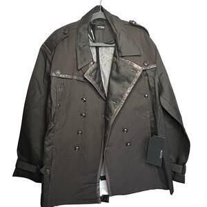NWT Mens monarchy collection black button down short  bomber jacket plus XXL